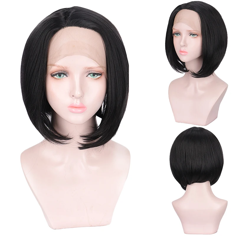 DIANQI 11"Bob Short Wig Synthetic Side Part Lace Front Wig Straight Bob with tail curls Short Hair black golden Wig for women
DIANQI 11"Bob Short Wig Synthetic Side Part Lace Front Wig Straight Bob with tail curls Short Hair black golden Wig for women