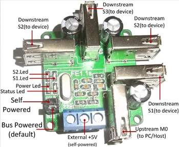 USB2.0 HUB Data Line Controller 1 Drag 4 Self / Bus Powered Dual Mode FE1.1s Module
USB2.0 HUB Data Line Controller 1 Drag 4 Self / Bus Powered Dual Mode FE1.1s Module
