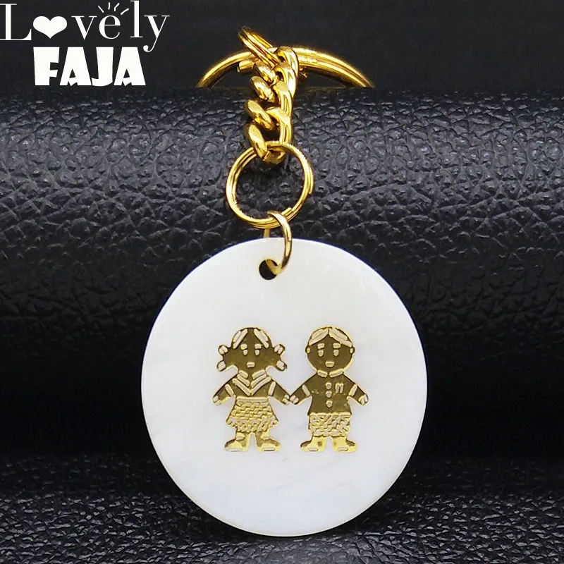 2018 Fashion Love Boy Girl Shell Stainless Steel Keychains for Women Gold Color Couple Keychain Jewelry llavero pareja K77668B
2018 Fashion Love Boy Girl Shell Stainless Steel Keychains for Women Gold Color Couple Keychain Jewelry llavero pareja K77668B