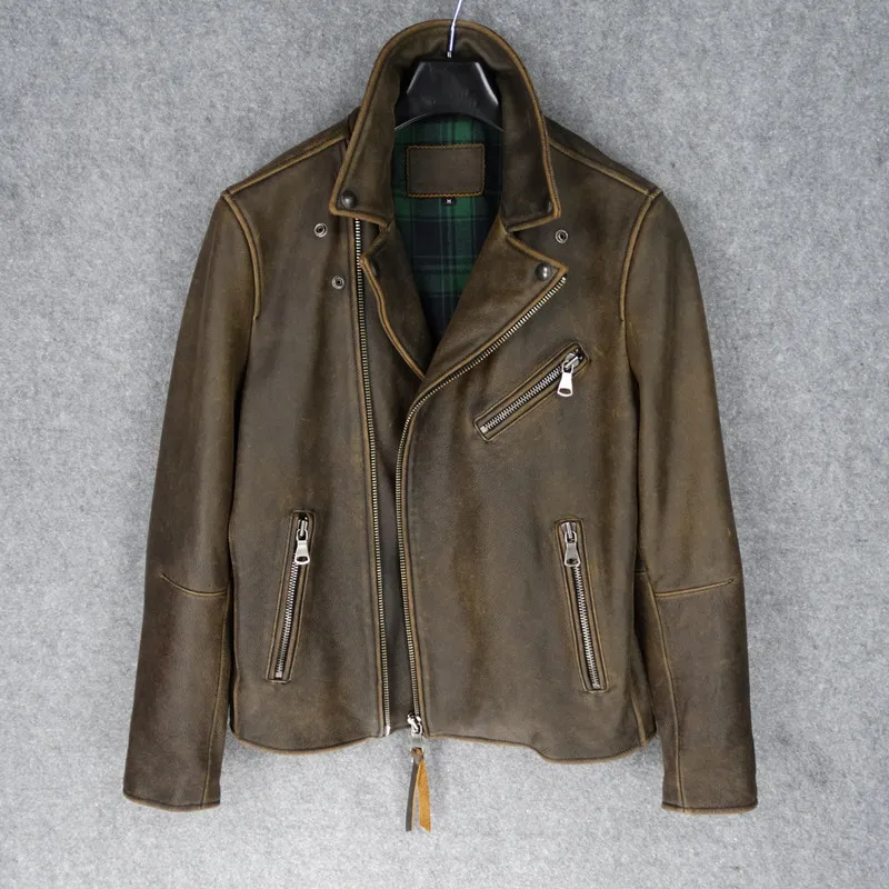 2020 Vintage Brown Men American Motorcycle Leather Jacket Europe Size XL Genuine Cowhide Slim Fit Biker's Leather Coat
2020 Vintage Brown Men American Motorcycle Leather Jacket Europe Size XL Genuine Cowhide Slim Fit Biker's Leather Coat