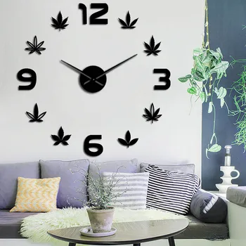 DIY Large Art Wall Clock Silent Marijuana Leaf Frameless Weed Leaf Wall Watch Green Artistic Herbal Medicine Wall Home Decor
DIY Large Art Wall Clock Silent Marijuana Leaf Frameless Weed Leaf Wall Watch Green Artistic Herbal Medicine Wall Home Decor