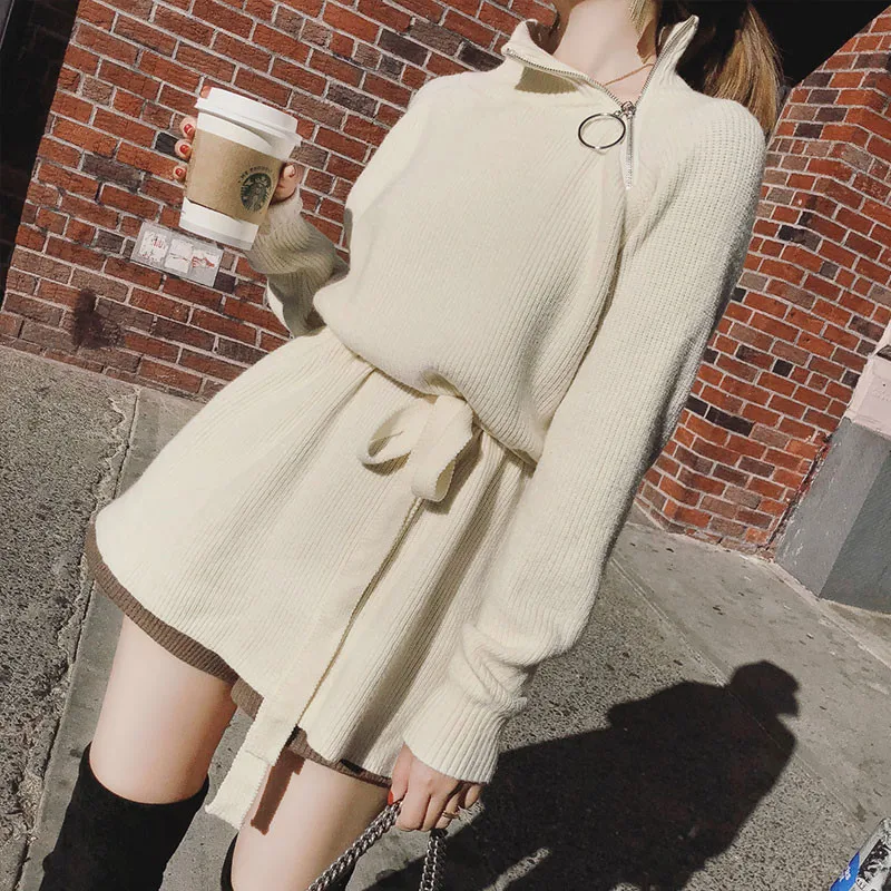 Autumn Winer Women Turtleneck Sweater Sashes Tie Bow Knitted Pullovers Female Long Sleeve Midi Long White Sweaters Tops AB1607
Autumn Winer Women Turtleneck Sweater Sashes Tie Bow Knitted Pullovers Female Long Sleeve Midi Long White Sweaters Tops AB1607