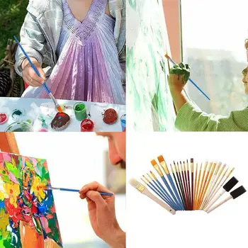25Pcs/set Watercolor Gouache Paint Brushes Different Hair Shape Pointed Nylon Supplies Round Set Tip Painting Brush no Art T0J5
25Pcs/set Watercolor Gouache Paint Brushes Different Hair Shape Pointed Nylon Supplies Round Set Tip Painting Brush no Art T0J5