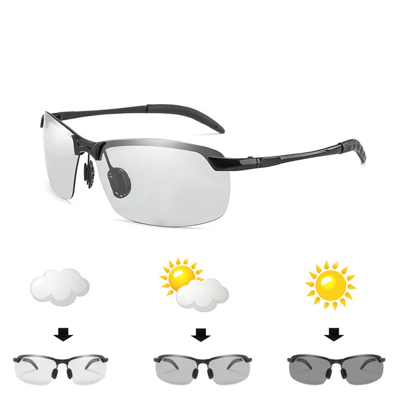 Photochromic Sunglasses Men brand design Polarized Chameleon Discoloration Sun glasses for men Driving Anti-glare Goggles
Photochromic Sunglasses Men brand design Polarized Chameleon Discoloration Sun glasses for men Driving Anti-glare Goggles