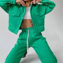 Solid Color Lapel Single-breasted Blouse Drawstring Pants Suit Women Fall/winter 2021 Fashion Casual Two-piece Pants Suit
Solid Color Lapel Single-breasted Blouse Drawstring Pants Suit Women Fall/winter 2021 Fashion Casual Two-piece Pants Suit