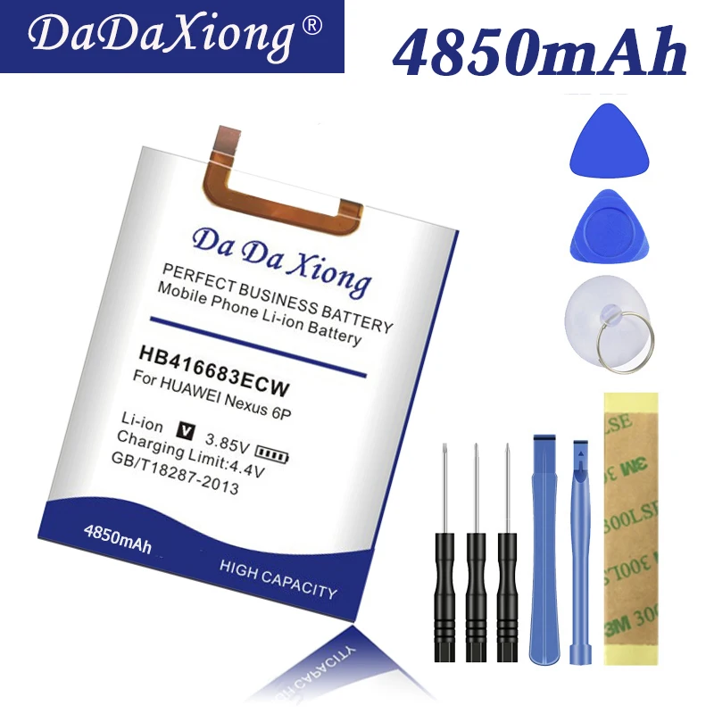 Original Da Da Xiong 4850mAh HB416683ECW Battery for Huawei Google Ascend Nexus 6P H1511 H1512 Cell phone battery
Original Da Da Xiong 4850mAh HB416683ECW Battery for Huawei Google Ascend Nexus 6P H1511 H1512 Cell phone battery