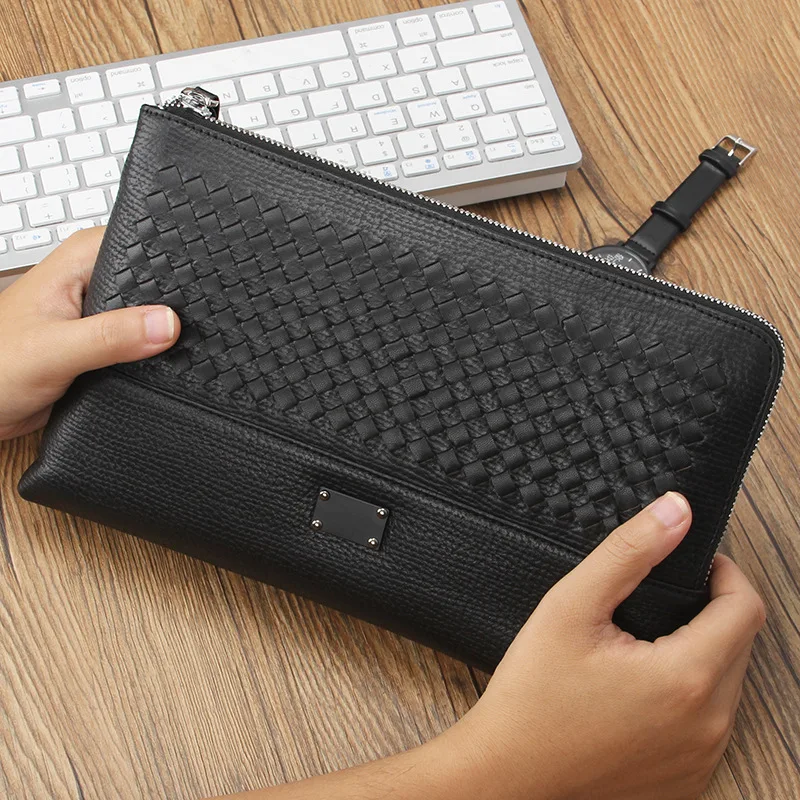 MEN'S Handbag Fashion Clutch Bag Genuine Leather Soft Leather Weaving Large-Volume Casual Carrying Briefcase Full-grain Leather 
MEN'S Handbag Fashion Clutch Bag Genuine Leather Soft Leather Weaving Large-Volume Casual Carrying Briefcase Full-grain Leather