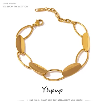 Yhpup 2020 Bracelet for Women Stainless Steel Gold Color Jewelry Stylish Unique Design Summer Geometric браслеты Bijoux Femme
Yhpup 2020 Bracelet for Women Stainless Steel Gold Color Jewelry Stylish Unique Design Summer Geometric браслеты Bijoux Femme