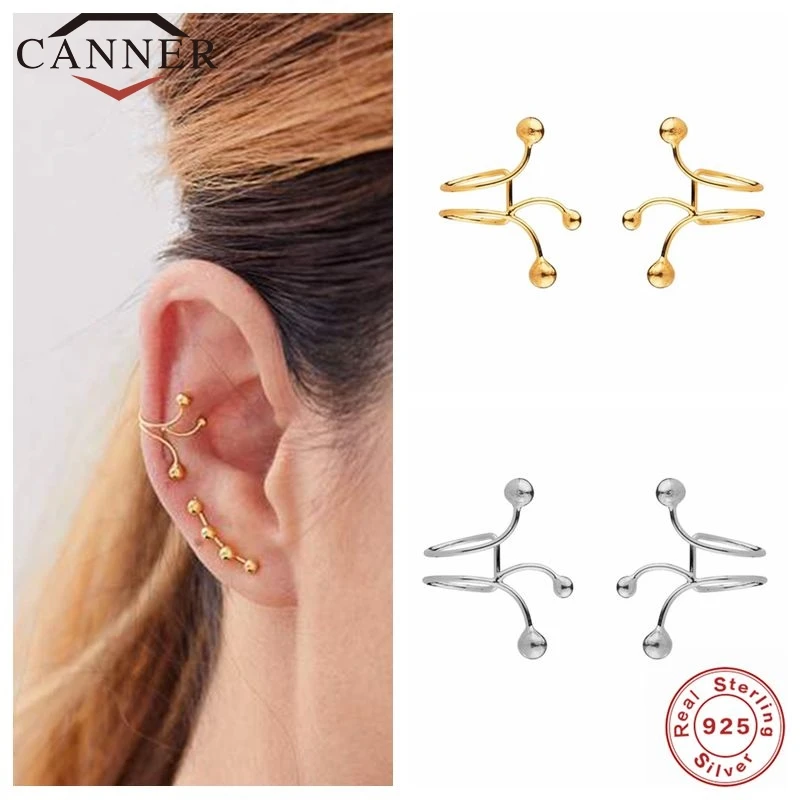 CANNER Real 925 Sterling Silver Ear Cuff Clip On Earrings Personalized Thread Ball non-hole Ear Clip no Piercing Earring Jewelry
CANNER Real 925 Sterling Silver Ear Cuff Clip On Earrings Personalized Thread Ball non-hole Ear Clip no Piercing Earring Jewelry