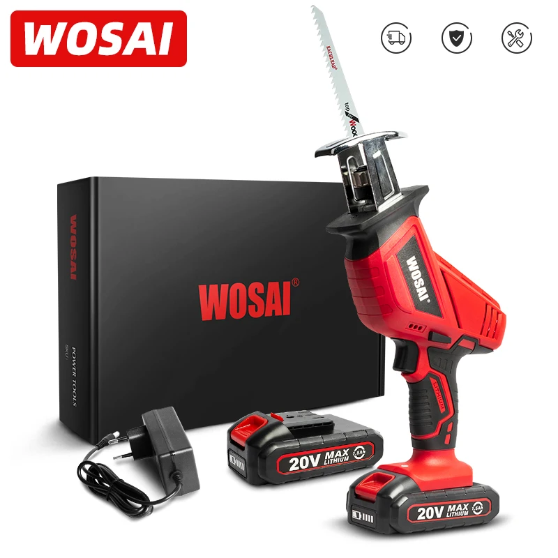 WOSAI QY Series 20V Cordless Reciprocating Saw Portable Electric Saw Adjustable Speed Wood Metal Saws 4 Pieces Blades Cutting
WOSAI QY Series 20V Cordless Reciprocating Saw Portable Electric Saw Adjustable Speed Wood Metal Saws 4 Pieces Blades Cutting