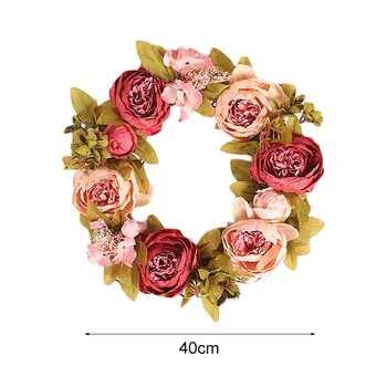 40cm Artificial Peony Flower Wreath Decoration Silk Peony Flower Door Garland for Home Front Door Wedding Christmas Wall Decor
40cm Artificial Peony Flower Wreath Decoration Silk Peony Flower Door Garland for Home Front Door Wedding Christmas Wall Decor