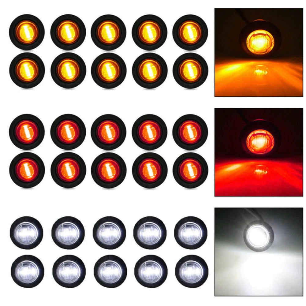30pcs/Set White / Red / Amber Mini DC 12V 3/4" Round Side 3 LED Marker car Truck Trailer pickup ship LED Lights
30pcs/Set White / Red / Amber Mini DC 12V 3/4" Round Side 3 LED Marker car Truck Trailer pickup ship LED Lights