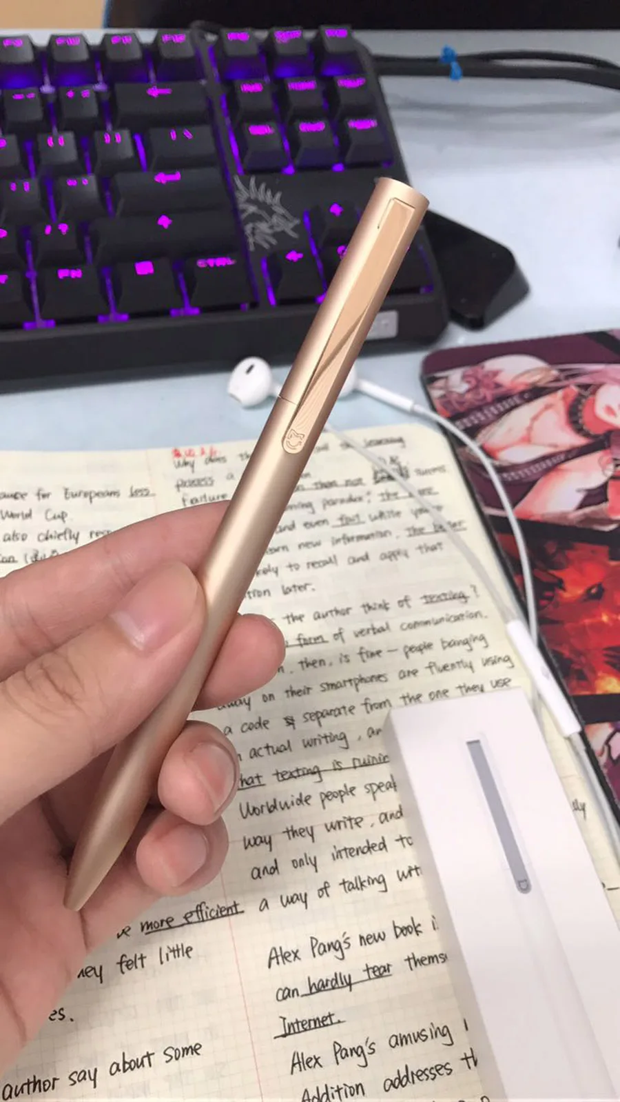2020 Original Xiaomi Mi Aluminum Rollerball Pen Mijia Metal Sign Pen 0.5mm Japan MiKuni ink refill Aluminum alloy pen holder (12)