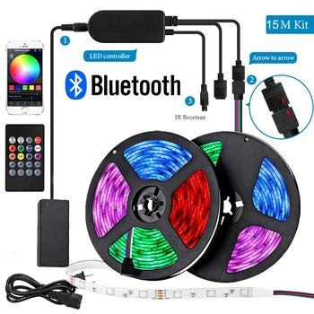 LED Strip Lights Light Bluetooth RGB 5050 SMD Flexible Ribbon RGB LED Light Strip 5M 10M 15M Tape Bluetooth Control DC 12V 24V 
LED Strip Lights Light Bluetooth RGB 5050 SMD Flexible Ribbon RGB LED Light Strip 5M 10M 15M Tape Bluetooth Control DC 12V 24V