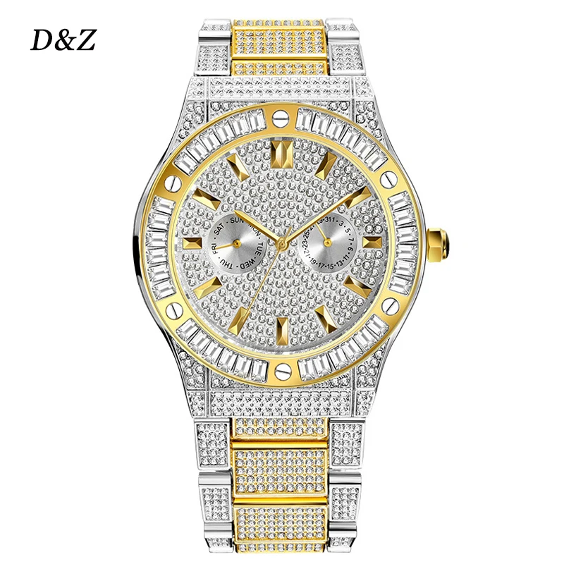 D&Z New High Quality Silver Color CZ stone Watches Hip Hop Fashion Luxury Stones Bracelet Stainless Steel For Women Gift
D&Z New High Quality Silver Color CZ stone Watches Hip Hop Fashion Luxury Stones Bracelet Stainless Steel For Women Gift