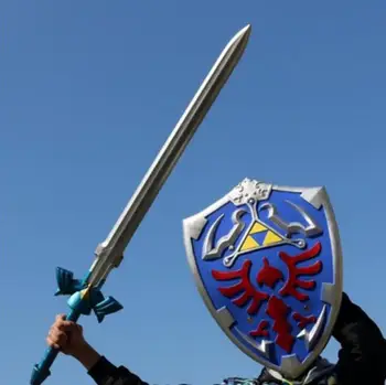 2 Pcs/Set 1:1 Cosplay Skyward Sword & Shield Link Safety PU Material Weapon Sword Safety PU Kids Gift 
2 Pcs/Set 1:1 Cosplay Skyward Sword & Shield Link Safety PU Material Weapon Sword Safety PU Kids Gift