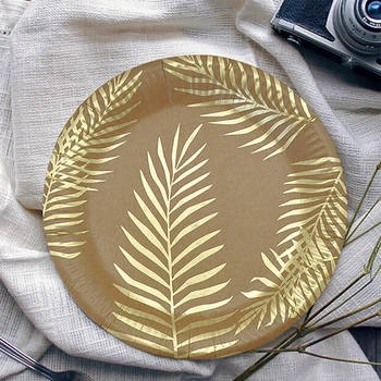 LHX Disposable Kraft Paper Tableware Set Golden Colored Palm Leaf Pattern Plate Cup Paper Towel Wedding Birthday Cutlery 1091c
LHX Disposable Kraft Paper Tableware Set Golden Colored Palm Leaf Pattern Plate Cup Paper Towel Wedding Birthday Cutlery 1091c