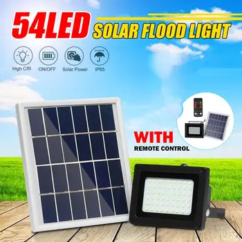 Waterproof 54LED Solar Floodlight Light Control Remote Control IP65 Outdoor Lighting for Wall Road Solar Lamps Spotlight
Waterproof 54LED Solar Floodlight Light Control Remote Control IP65 Outdoor Lighting for Wall Road Solar Lamps Spotlight