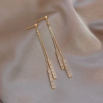2020 New Long Crystal Tassel Gold Color Dangle Earrings for Women Wedding Drop Earing Fashion Jewelry Gifts
2020 New Long Crystal Tassel Gold Color Dangle Earrings for Women Wedding Drop Earing Fashion Jewelry Gifts