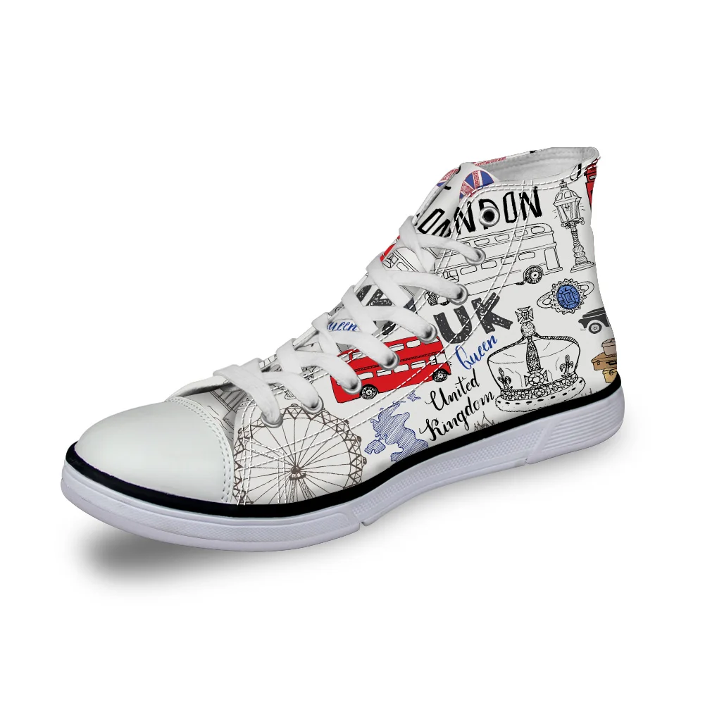WHEREISART Women Canvas Shoes Cartoon London Graffiti High Top Flats Unisex Vulcanized Shoes Female Casual Shoes Sneakers
WHEREISART Women Canvas Shoes Cartoon London Graffiti High Top Flats Unisex Vulcanized Shoes Female Casual Shoes Sneakers
