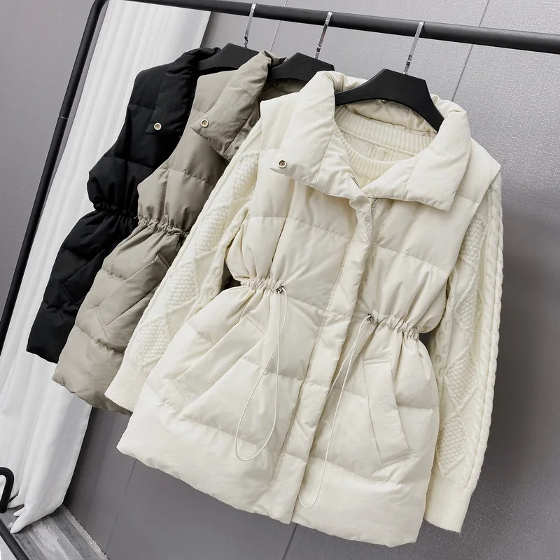 2020 New White Duck Down Vest Jacket Women Casual Thick Slim Adjustable Waist Stand Collar Down Coat
2020 New White Duck Down Vest Jacket Women Casual Thick Slim Adjustable Waist Stand Collar Down Coat
