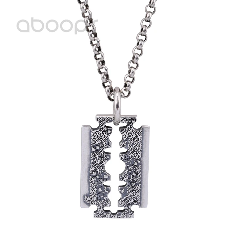 Фото Винтажное ожерелье из стерлингового серебра 925 пробы с кулоном в виде лезвия