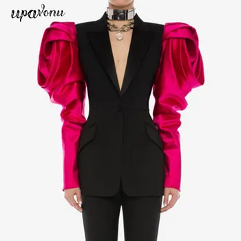 Patchwork Color Women's Blazer Puff Sleeve Notched Female Club Party Blazers 2020 New Plus Size Fashion New Clothing Blazer 
Patchwork Color Women's Blazer Puff Sleeve Notched Female Club Party Blazers 2020 New Plus Size Fashion New Clothing Blazer