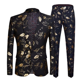 2020 Men's New Printed Golden Leaf Black Suit Suit Set Atmosphere Dating Attending Important Events Exquisite Golden
2020 Men's New Printed Golden Leaf Black Suit Suit Set Atmosphere Dating Attending Important Events Exquisite Golden