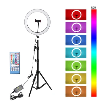 12inch RGB Ring Light Photography Lamp Light Dimmable Light Phone Holder Remote Control for Live Streaming Makeup Vlog EU plug
12inch RGB Ring Light Photography Lamp Light Dimmable Light Phone Holder Remote Control for Live Streaming Makeup Vlog EU plug