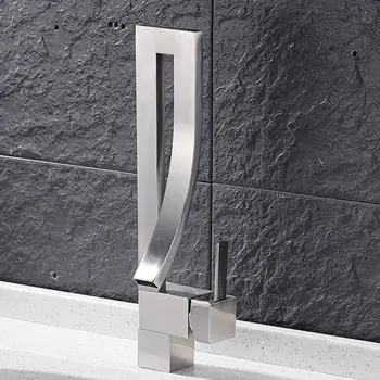 

Waterfall-style bathroom faucet, basin faucet. Hot and cold water faucet, ceramic valve spool