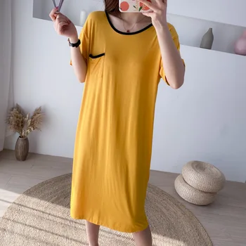 Casual Soft Sleepwear Nightdress Home Dressing Gown Modal Women Nightgown Intimate Lingerie 2020 Short Sleeve Sexy Homewear
Casual Soft Sleepwear Nightdress Home Dressing Gown Modal Women Nightgown Intimate Lingerie 2020 Short Sleeve Sexy Homewear