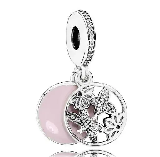 Genuine 925 Sterling Silver Bead Charm Pink Enamel Openwork Springtime Pendant Beads Fit pan Bracelet & Necklace Jewelry
Genuine 925 Sterling Silver Bead Charm Pink Enamel Openwork Springtime Pendant Beads Fit pan Bracelet & Necklace Jewelry