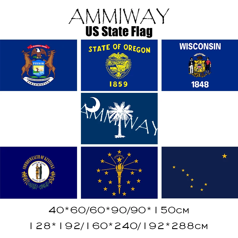 Флаги США AMMIWAY флаги штата Мичиган Орегон штат Висконсин Южная Каролина Кентукки