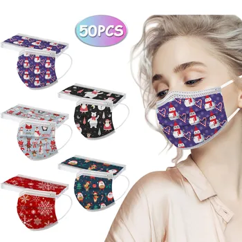 50PCS Mix-color Adult's Face Mask Xmas Pattern Disposable Face Mask Protective 3-Layer Masks Outdoor Dustproof Breathable
50PCS Mix-color Adult's Face Mask Xmas Pattern Disposable Face Mask Protective 3-Layer Masks Outdoor Dustproof Breathable