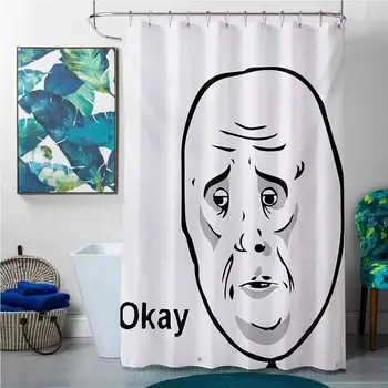 Shower Curtains White and tan Humor,Okay Guy Famous Fun Expression with Long Face Hipster Style Online Chat Print,Black and
Shower Curtains White and tan Humor,Okay Guy Famous Fun Expression with Long Face Hipster Style Online Chat Print,Black and