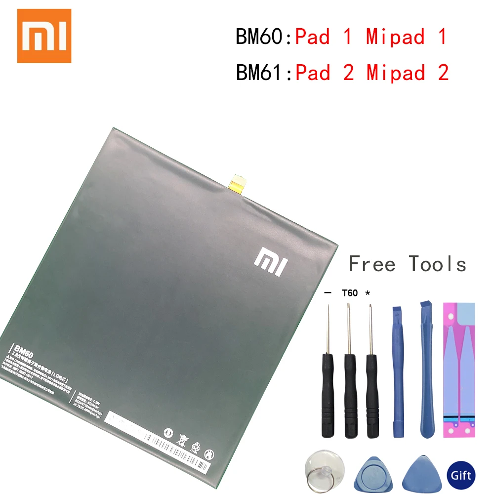 Original Xiaomi BM60 High Capacity Tablet Battery BM60 For Xiaomi Pad 1 Mipad 1 A0101 6520mAh Xiao Mi Tablet Replacement Battery
Original Xiaomi BM60 High Capacity Tablet Battery BM60 For Xiaomi Pad 1 Mipad 1 A0101 6520mAh Xiao Mi Tablet Replacement Battery