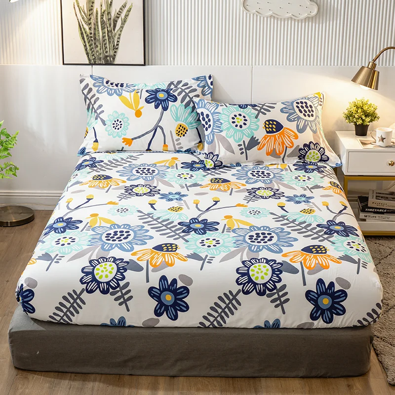 Country Modern Bed Sheet Colorful Floral Printed Cotton Fitted Sheet Mattress Cover Four Corners With Elastic Band Bed Sheet
Country Modern Bed Sheet Colorful Floral Printed Cotton Fitted Sheet Mattress Cover Four Corners With Elastic Band Bed Sheet