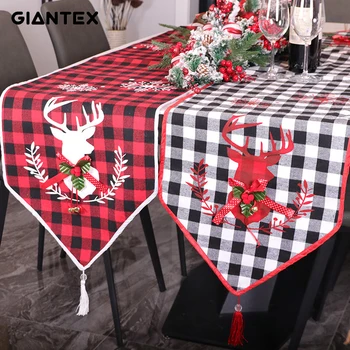 GIANTEX Christmas Deco Table Runner Linen Modern Table Runners Decoration Track on the table setting
GIANTEX Christmas Deco Table Runner Linen Modern Table Runners Decoration Track on the table setting
