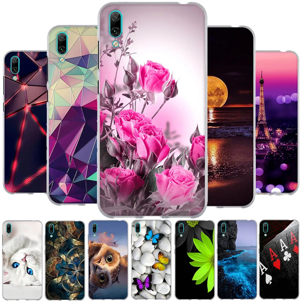 Мягкий силиконовый чехол из ТПУ для Huawei Enjoy 9 Бампер Y7 Pro 2019 с рисунком Y 7 чехлы