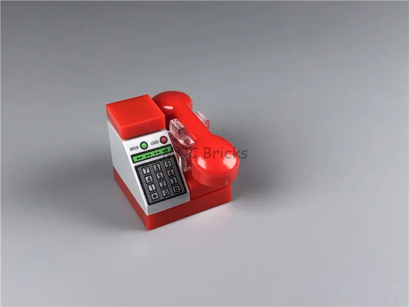 5 компл./лот кубики MOC красный стационарный телефон наклон 2x1 с кнопками и рисунком