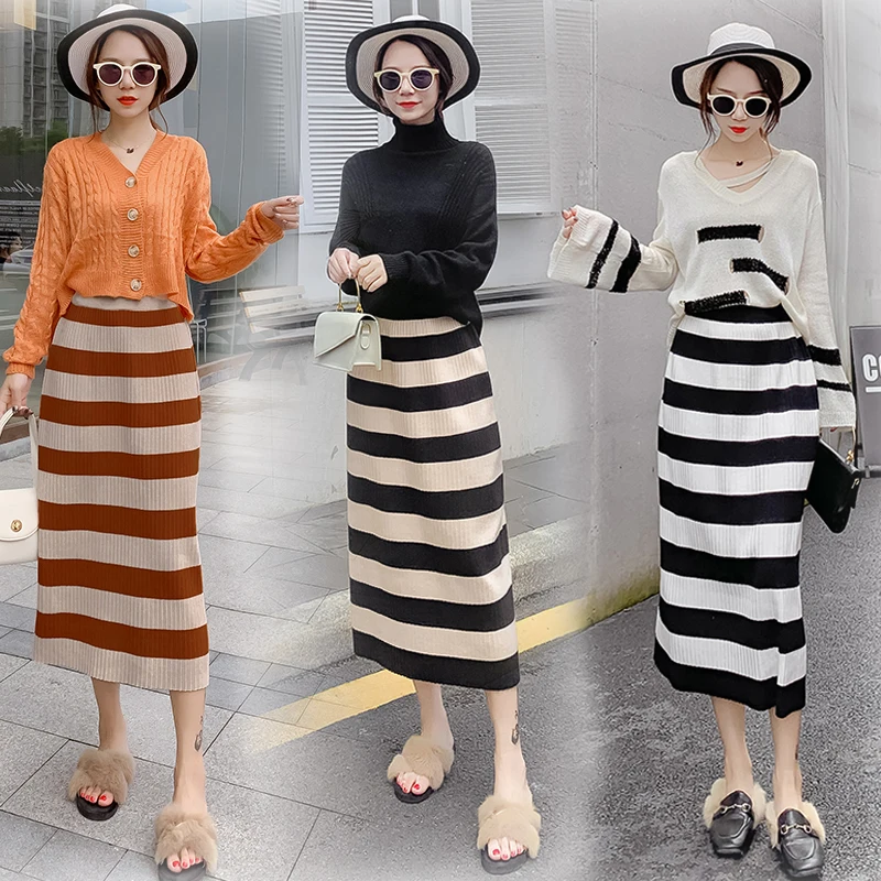 2021 New Autumn And Winter Knitted Striped Skirt Women Thick High-Waist A-Line Long Skirt Casual All-Match
2021 New Autumn And Winter Knitted Striped Skirt Women Thick High-Waist A-Line Long Skirt Casual All-Match