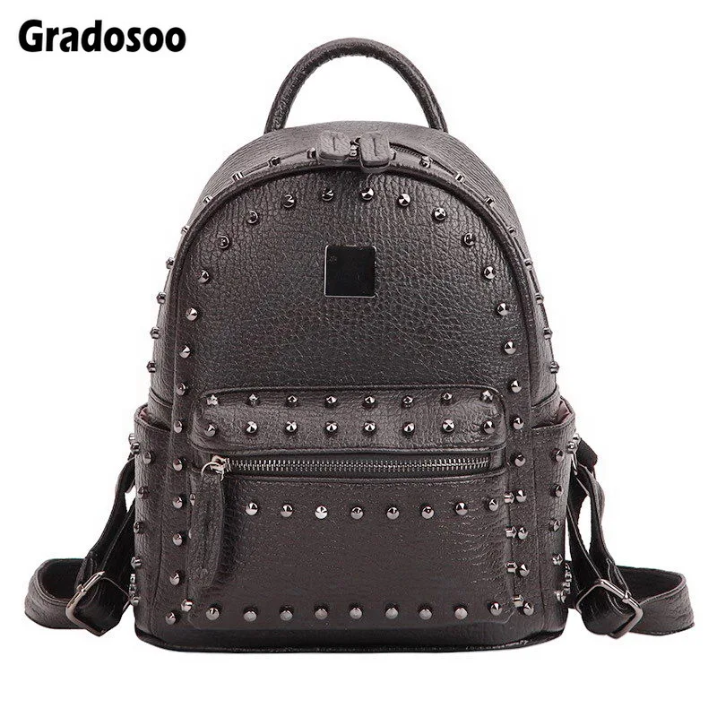 Gradosoo Punk Style Rivet Backpack Female Famous Brand Women's Backpack PU Leather Shoulder School Bag Bagpack For Girls LBF203
Gradosoo Punk Style Rivet Backpack Female Famous Brand Women's Backpack PU Leather Shoulder School Bag Bagpack For Girls LBF203