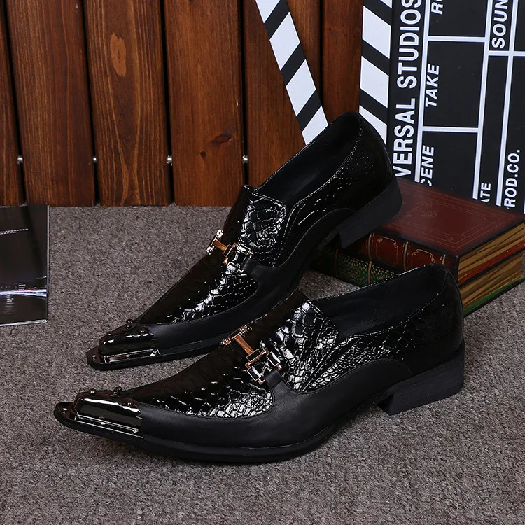 Chaussure Homme Korean Style Cowhide slip-on Pointed Metal Toe Loafers Men
Chaussure Homme Korean Style Cowhide slip-on Pointed Metal Toe Loafers Men