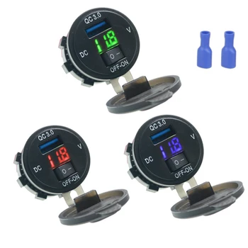 QC3.0 Type C Socket 36W Fast PD USB-C Car Charger USB Quick Charge PDW LED Digital Voltmeter Universal Power Outlet
QC3.0 Type C Socket 36W Fast PD USB-C Car Charger USB Quick Charge PDW LED Digital Voltmeter Universal Power Outlet