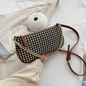 Fashion Woolen Plaid Women Crossbody Handbags Vintage Houndstooth Ladies Shoulder Messenger Bags Chain Female Underarm Bags
Fashion Woolen Plaid Women Crossbody Handbags Vintage Houndstooth Ladies Shoulder Messenger Bags Chain Female Underarm Bags