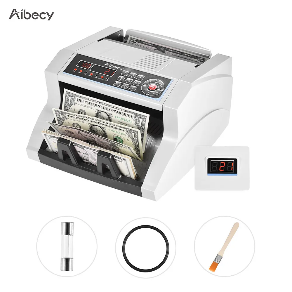 

Aibecy Multi-currency Banknote Counter with UV/MG/MT/IR/DD Counterfeit Bill Detector Automatic Money Cash Counting Machine