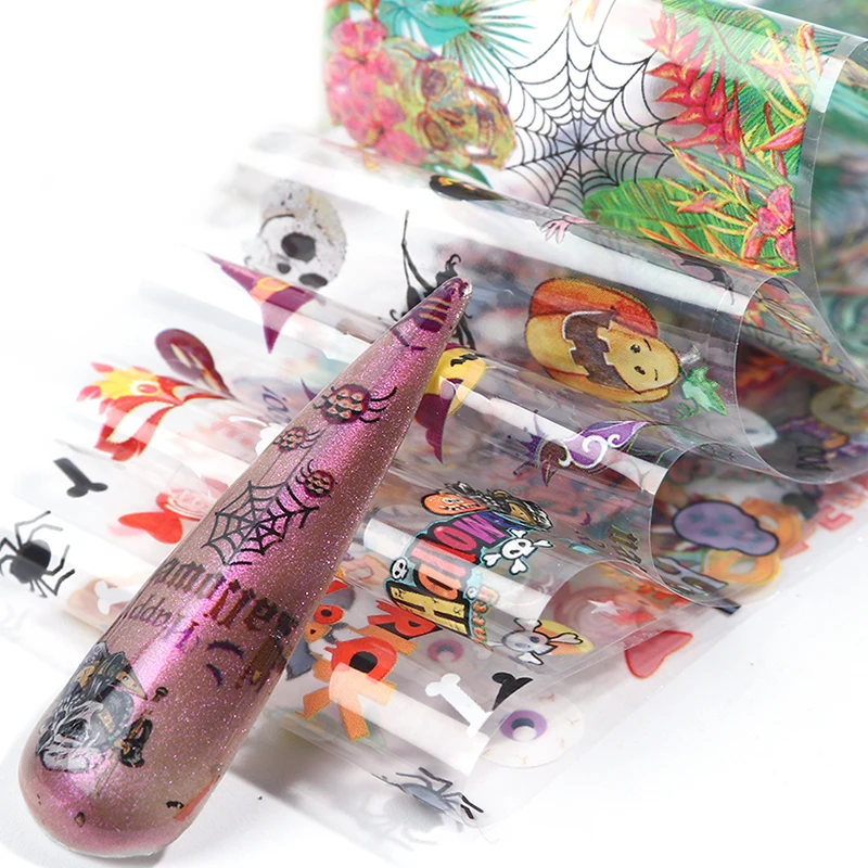 Halloween Nail Foil Transfer Paper Mix Nails Art Sticker Set Clear Flakes Starry Wrap Tips Skull Rose Pumpkin Manicure SA2002
Halloween Nail Foil Transfer Paper Mix Nails Art Sticker Set Clear Flakes Starry Wrap Tips Skull Rose Pumpkin Manicure SA2002
