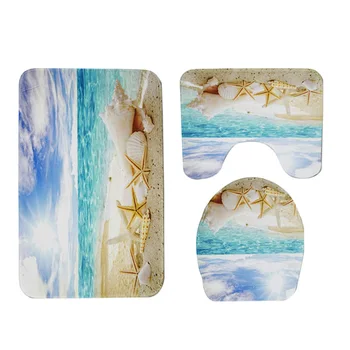 3 in 1 Sky Beach Seashell Pattern Bathroom Mat Set Antiskid Washroom Carpet Contour Mat Toilet Seat Lid Cover
3 in 1 Sky Beach Seashell Pattern Bathroom Mat Set Antiskid Washroom Carpet Contour Mat Toilet Seat Lid Cover