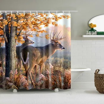 Waterproof Thicken Shower Curtain Deer in the Jungle Forest Mildew Proof Bath Tub Curtain with 12 pcs Hooks 
Waterproof Thicken Shower Curtain Deer in the Jungle Forest Mildew Proof Bath Tub Curtain with 12 pcs Hooks