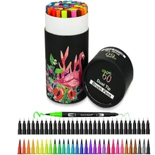 60 couleurs Art marqueurs double conseils coloriage pinceau Fineliner couleur stylos marqueur d'eau pour calligraphie dessin croquis coloriage livre(China)